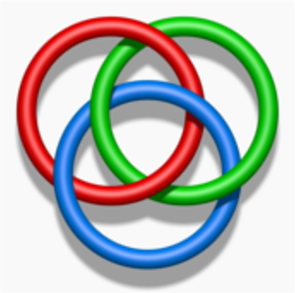 Here are pictures of three Borromean rings.