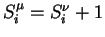 $S_i^{\mu}=S_i^{\nu}+1$