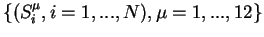 $\{(S_i^{\mu}, i=1,...,N), \mu=1,...,12\}$